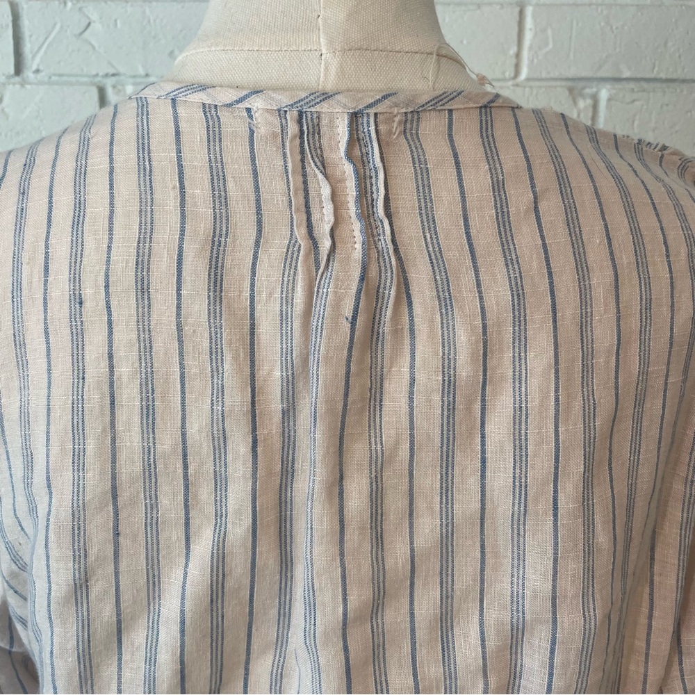 CP shades 100% Linen Blue Striped Tunic Small - Picture 7 of 12